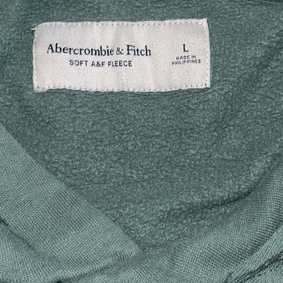 Abercrombie & Fitch Soft Fleece Hoodie Size Large Green Graffiti - Picture 3 of 5